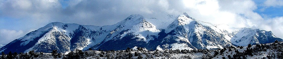 Snowy Montana mountain peaks